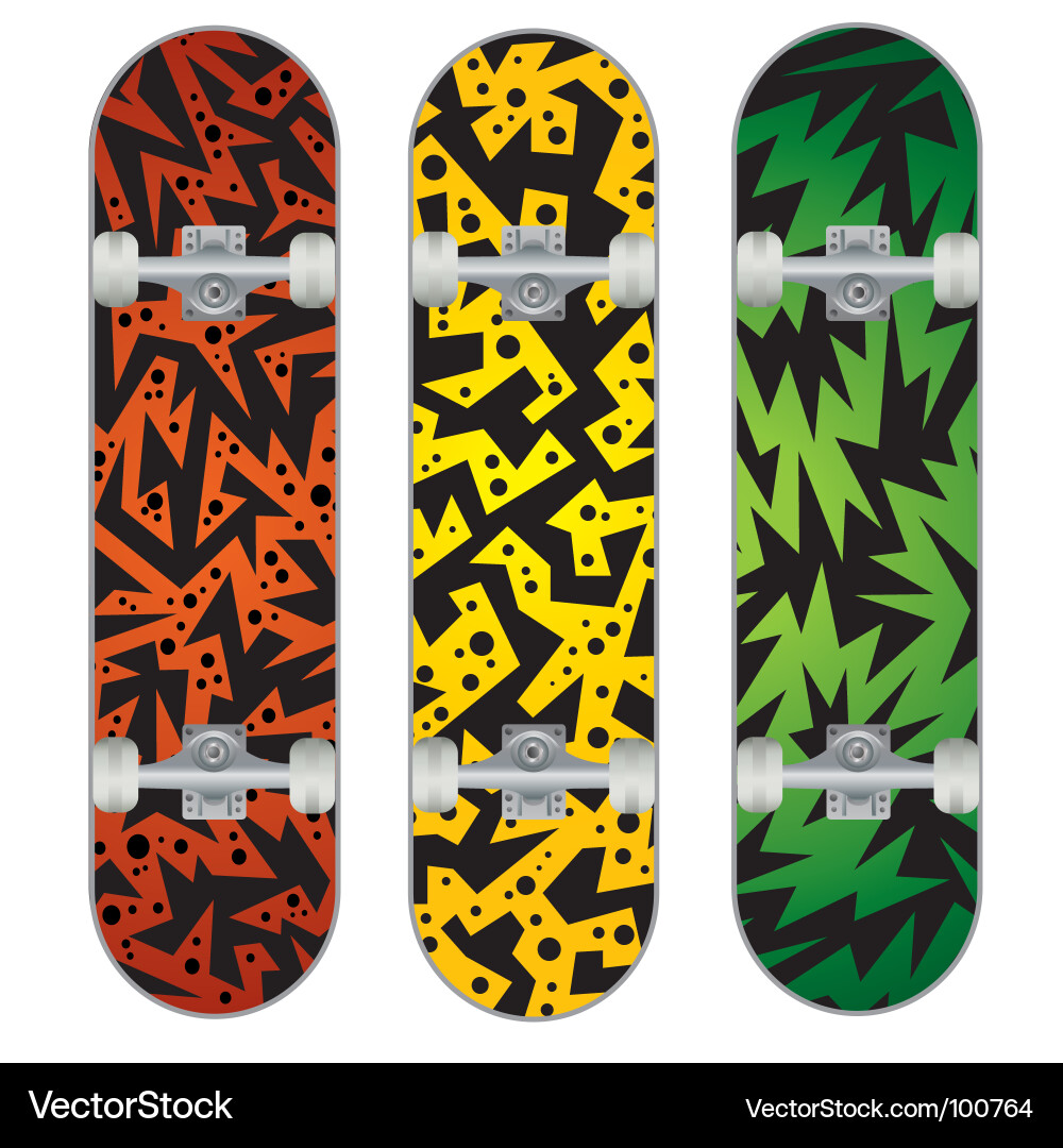 Modern Skateboard Patterns Vector Image