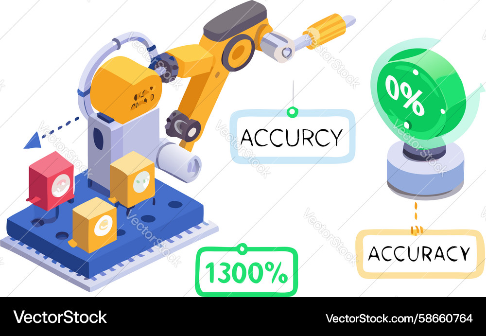 Robot monitoring accuracy and performance design Vector Image