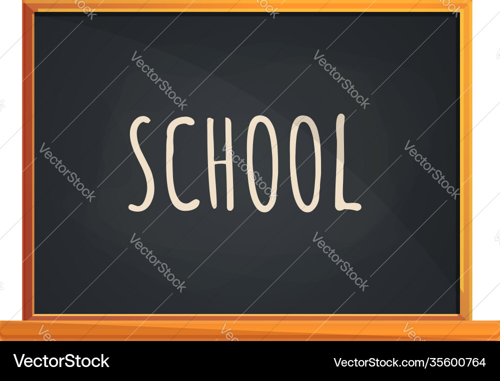 School word chalkboard icon cartoon style School word chalkboard icon cartoon style vector image