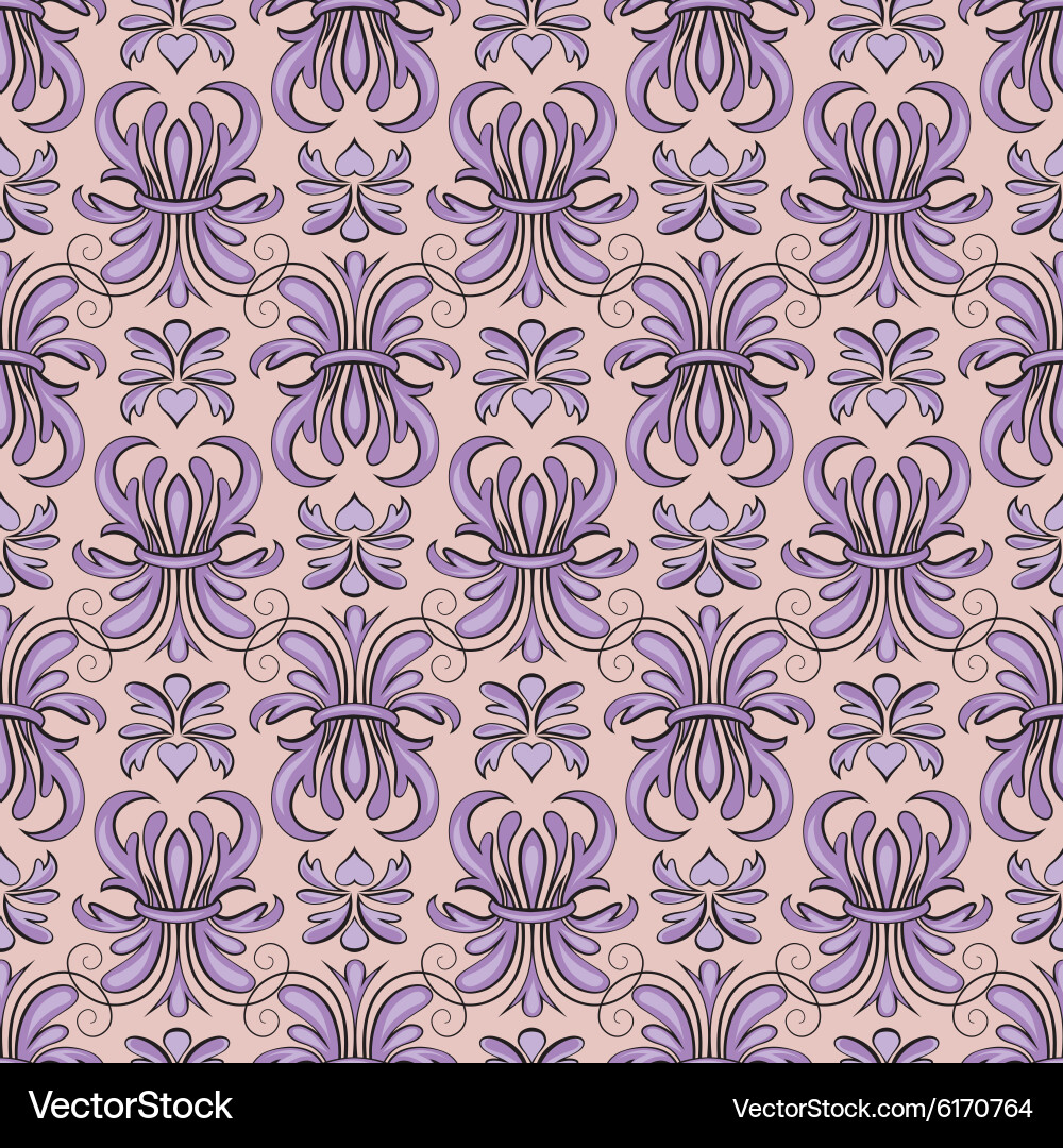 Seamless pattern violet tracery vector image