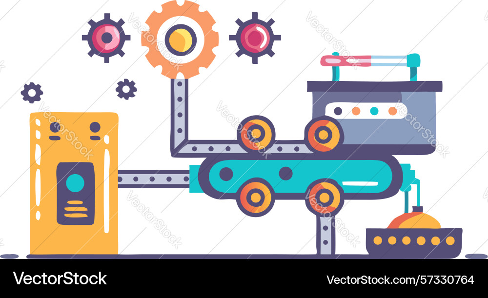 Smart manufacturing robot controlling complex Vector Image