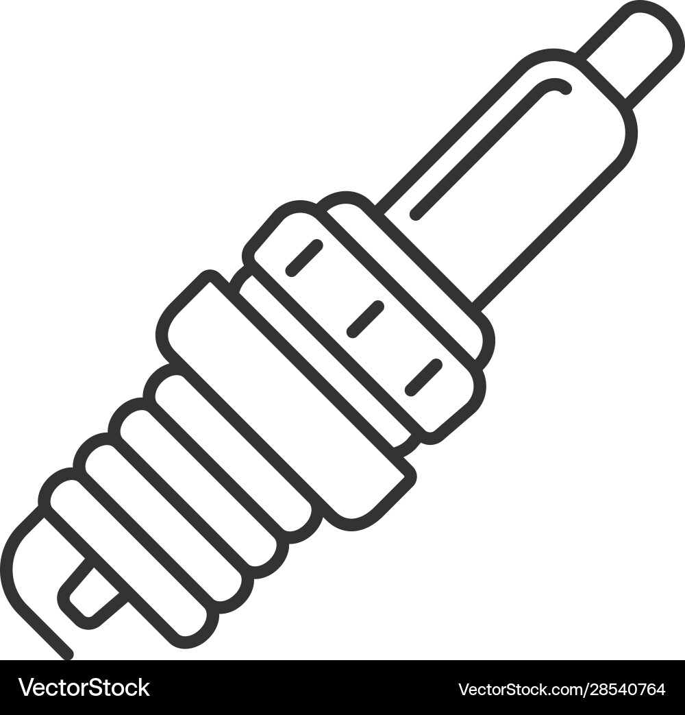 Spark Plug Icon - Linear Style Vector Image
