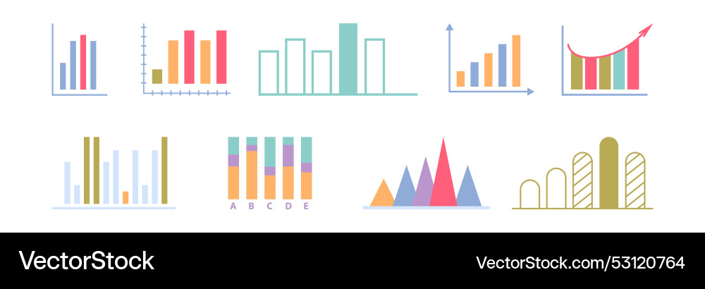Structured data charts with arrows Structured data charts with arrows vector image
