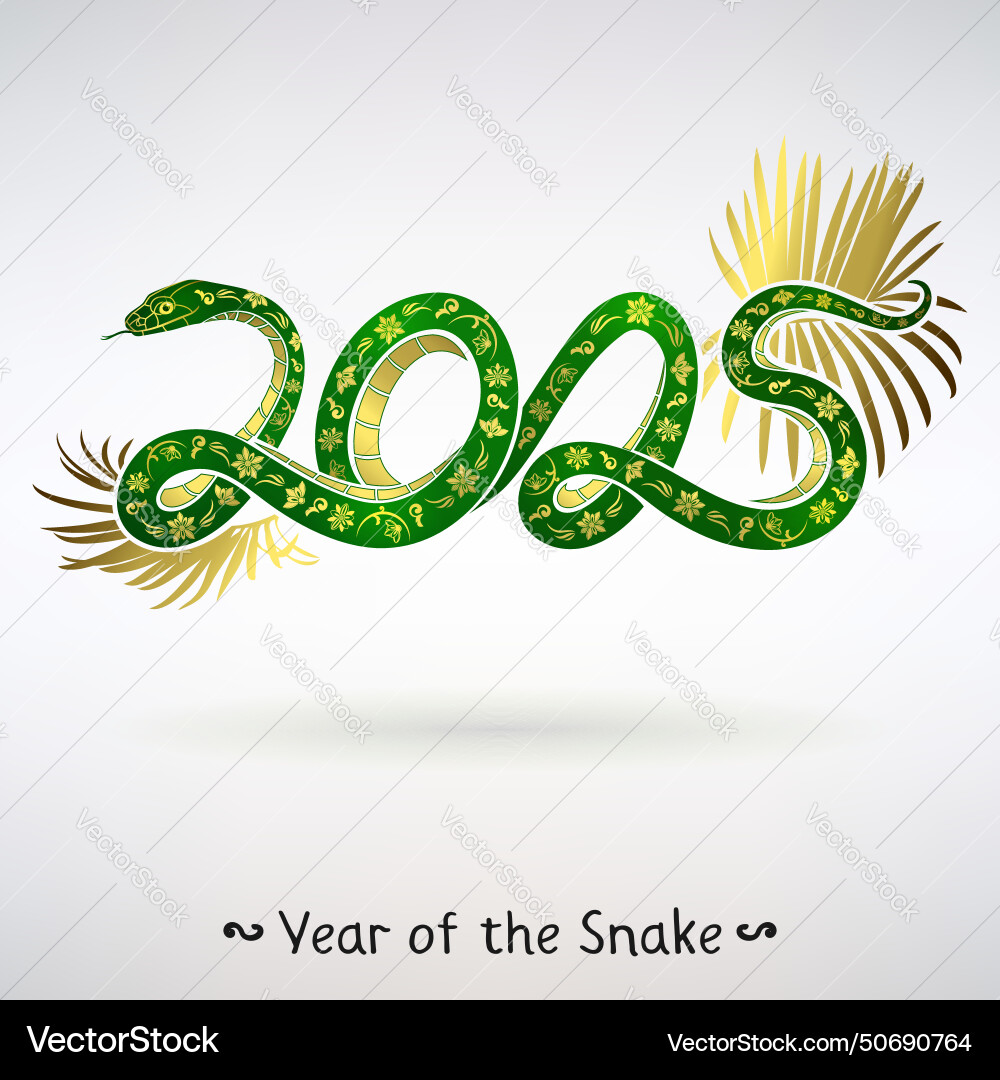 Symbol of the year stylized green snake Symbol of the year stylized green snake vector image