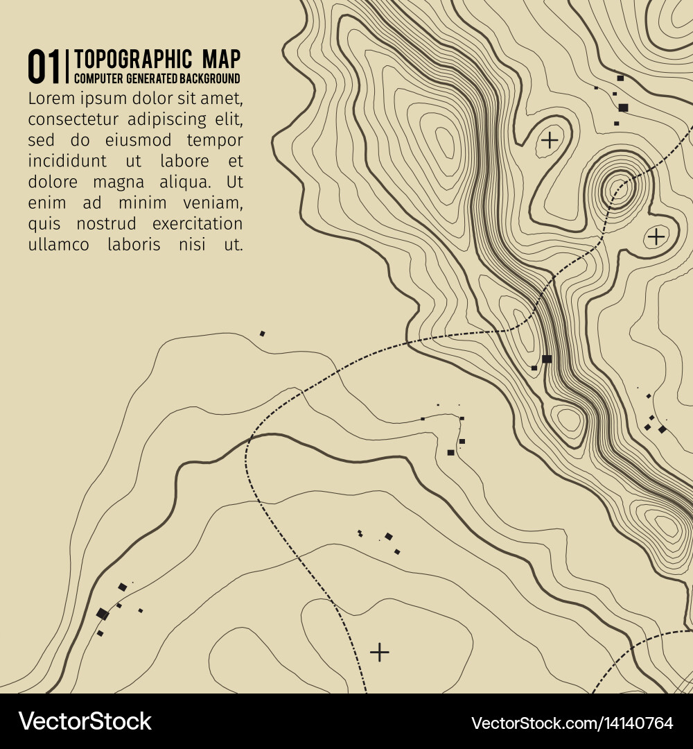 Topographic map background with space for copy vector image