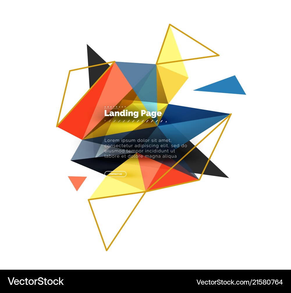 Triangular design abstract background landing vector image