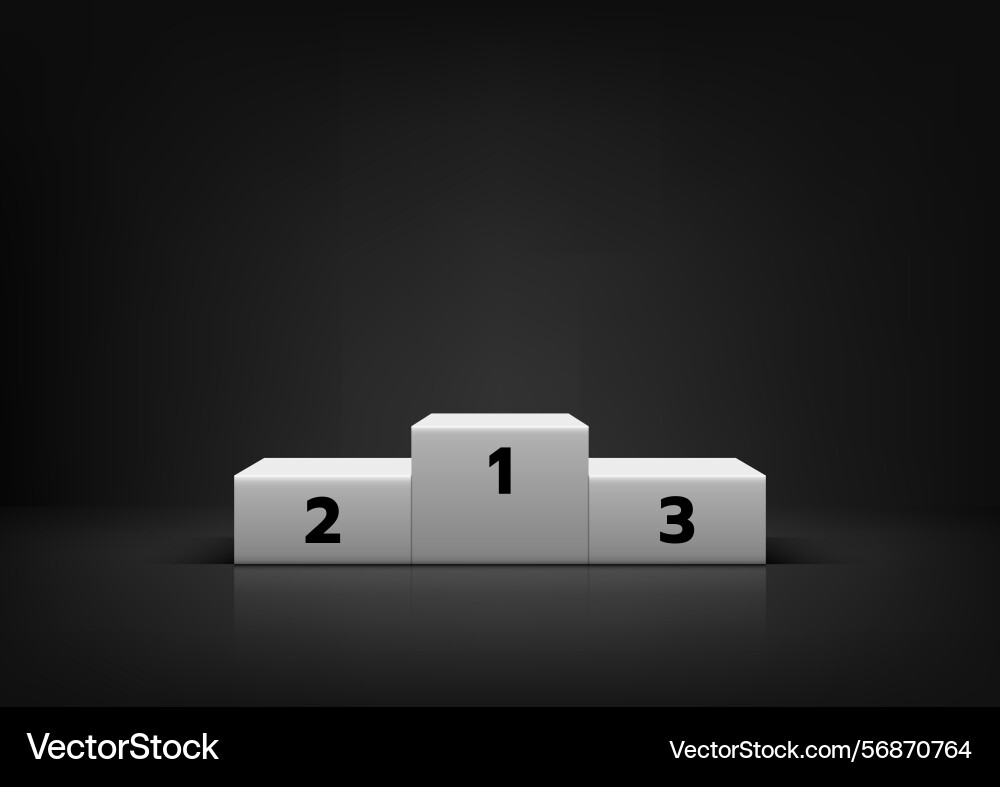 Winner podium first second third place victory Vector Image