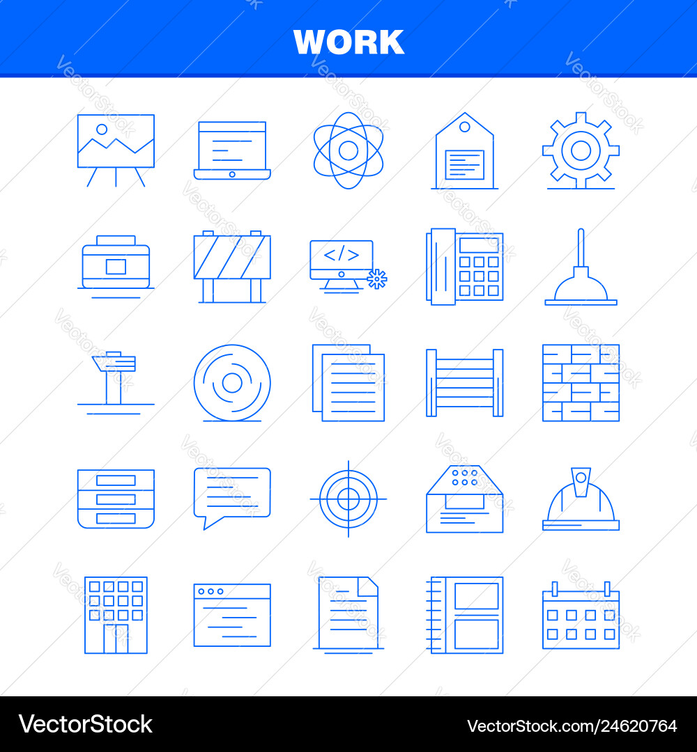 Work line icon for web print and mobile uxui kit Work line icon for web print and mobile uxui kit vector image