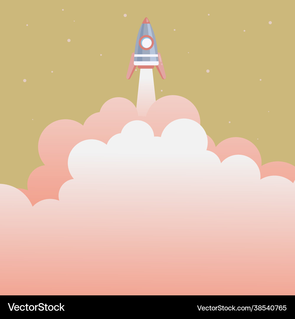 Abstract reaching top level rocket science Vector Image