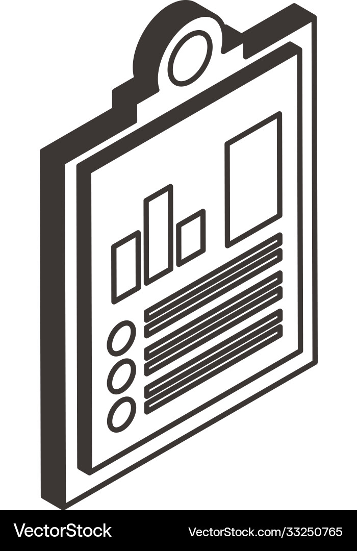 Bars chart in checklist line style icon Bars chart in checklist line style icon vector image