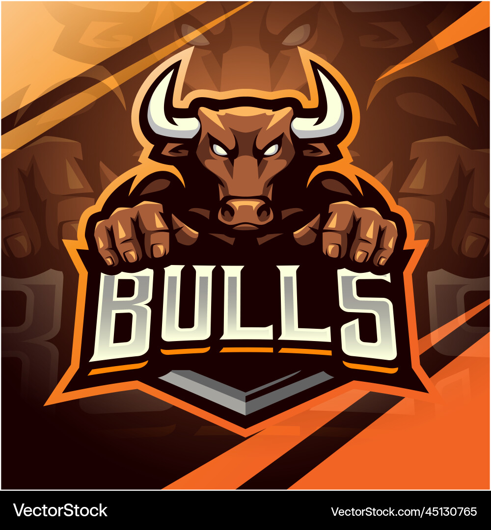 Bull Esports Logo - Charging Bull Vector Image