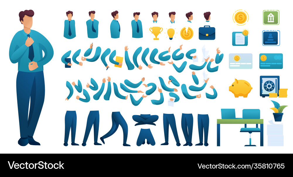 Constructor for creating a businessman n 4 create Constructor for creating a businessman n 4 create vector image