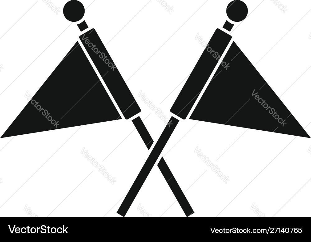 Crossed flags icon simple style Crossed flags icon simple style vector image