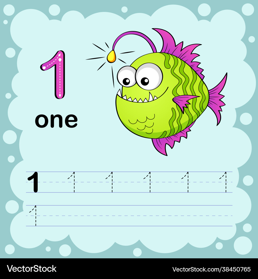 Educational to learn how count one Educational to learn how count one vector image