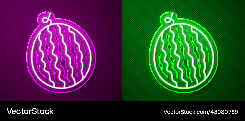 Glowing neon line watermelon icon isolated Glowing neon line watermelon icon isolated vector image