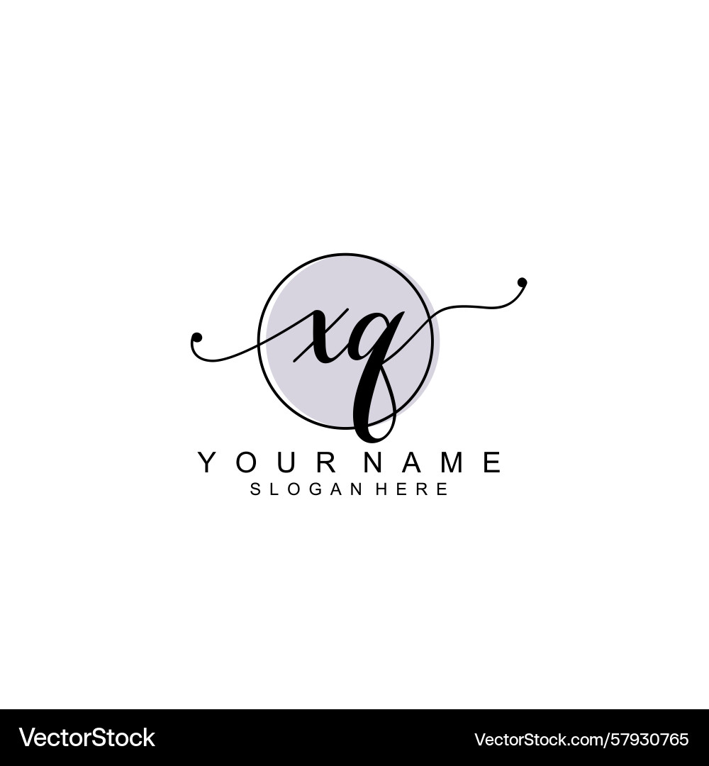 Handwriting logo concepts with initial xq Handwriting logo concepts with initial xq Vector Image