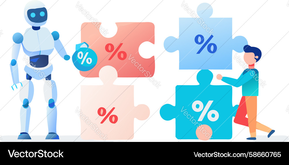 Human-robot collaboration in problem solving Vector Image
