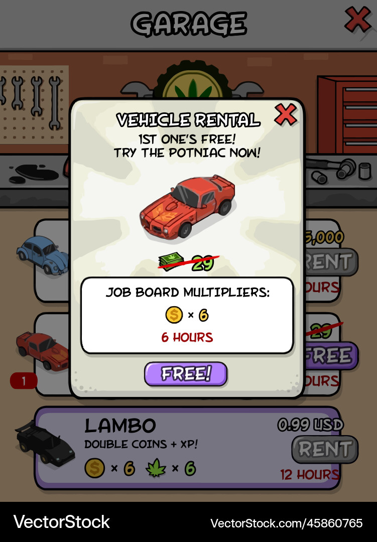 Komplettes Set von Level-Taste Spiel ui Pop-up-Symbol Vektorbild