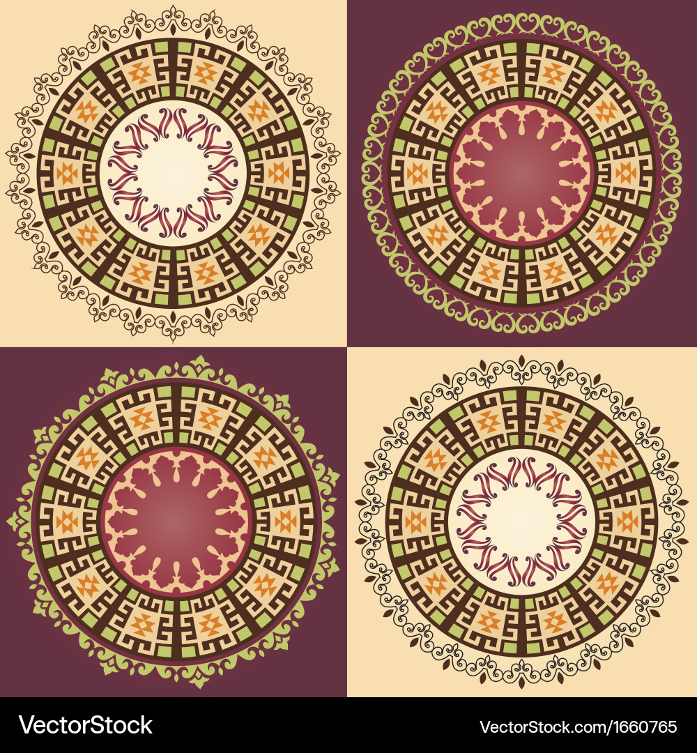 Ottoman serial patterns thirteen version Vector Image