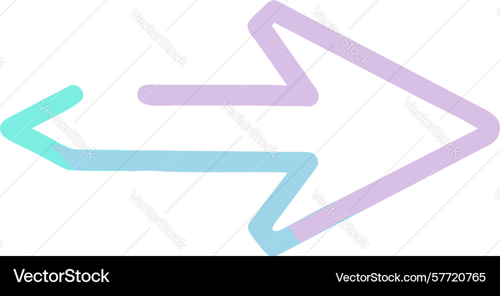 Outline arrow pointing left with gradient effect vector image