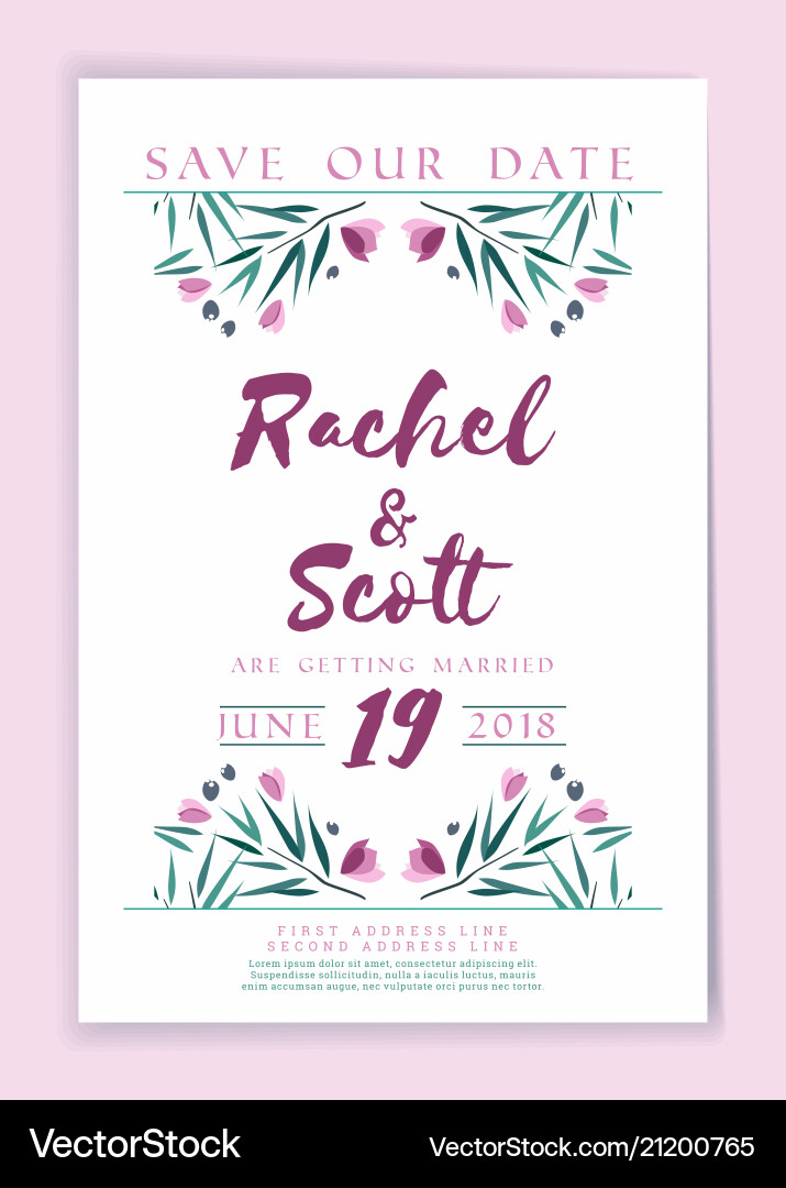 Save the date wedding invitation card design Save the date wedding invitation card design vector image