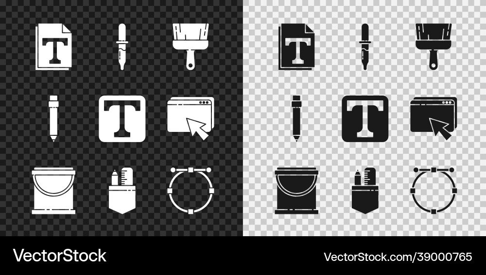 Set text file document pipette paint brush Set text file document pipette paint brush vector image