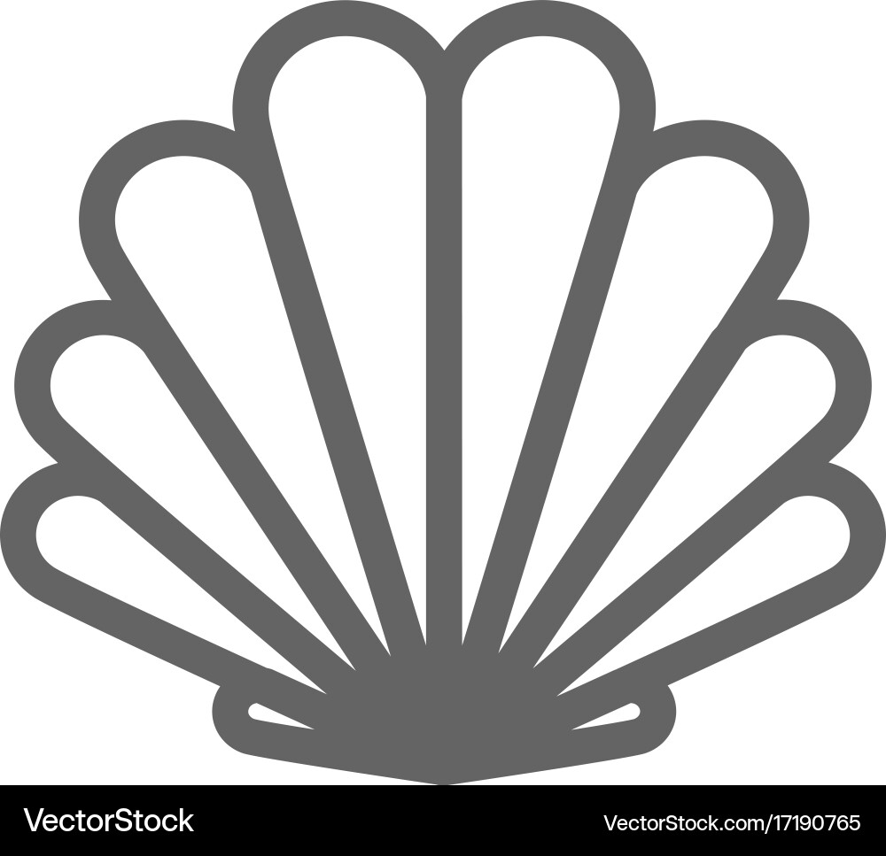Shell Icon - Seashell Symbol Vector Image
