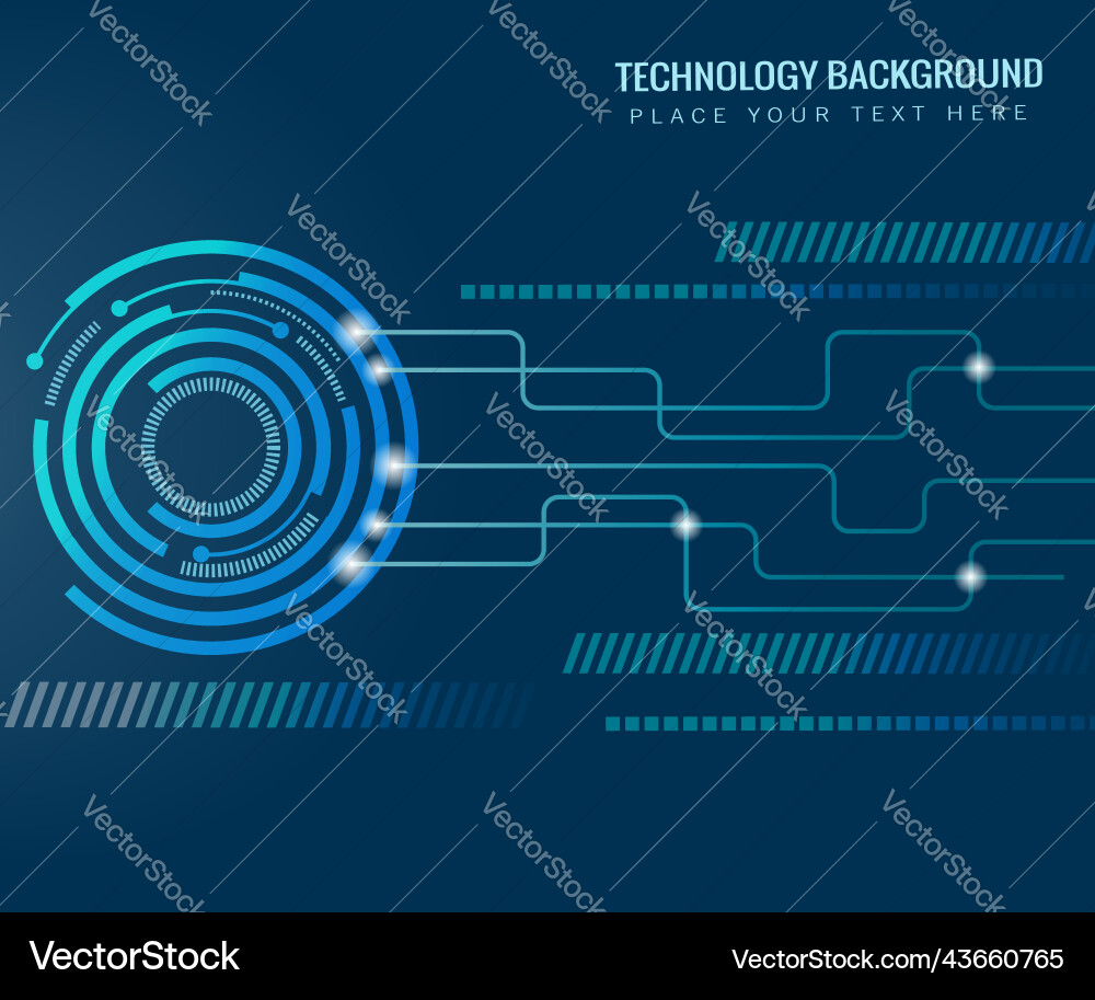 Technology background circles and circuit Vector Image