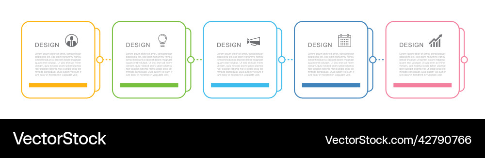 5 data infographics square tab thin line index 5 data infographics square tab thin line index vector image