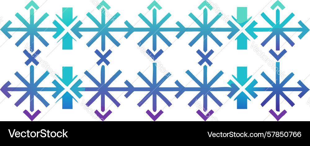Abstract snowflake winter pattern seamless Vector Image