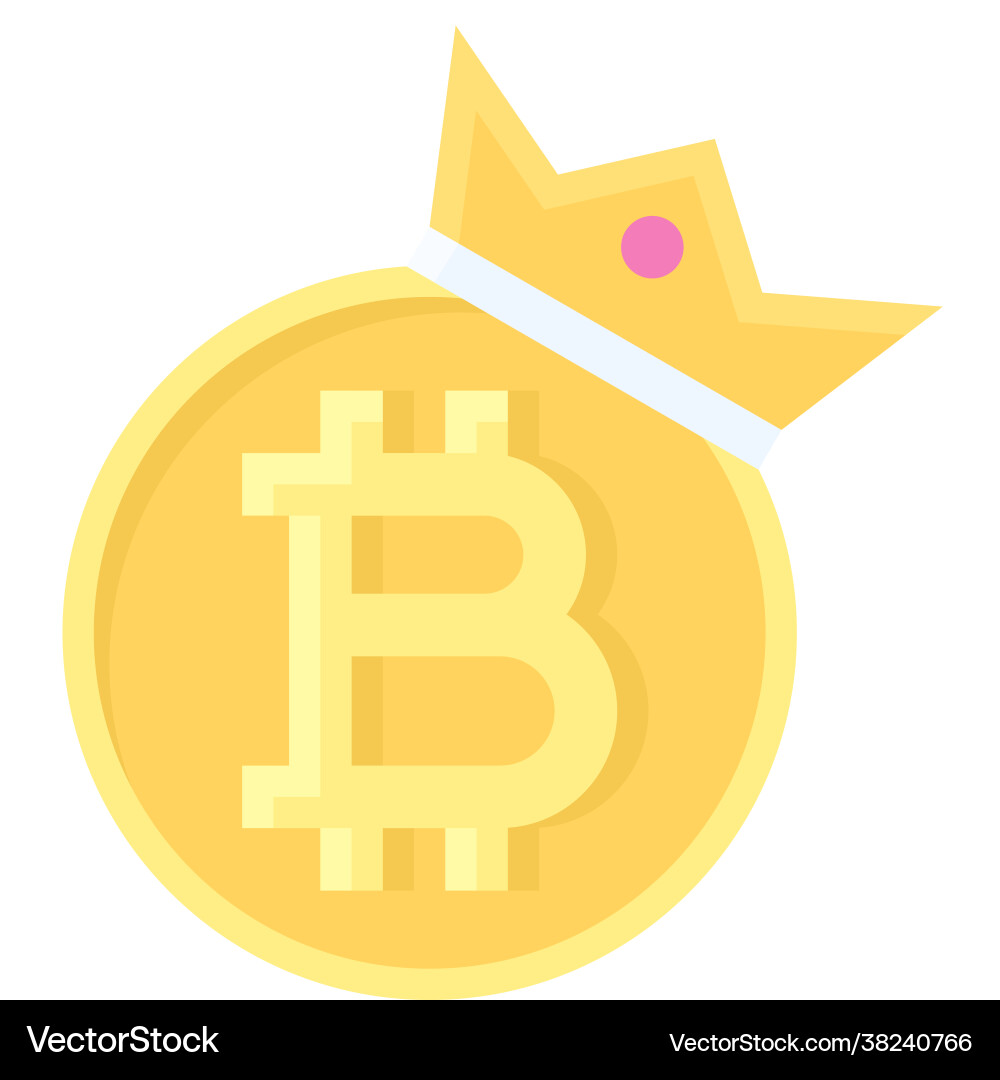 Bitcoin is king icon cryptocurrency related – Royalty-Free Vector |  VectorStock