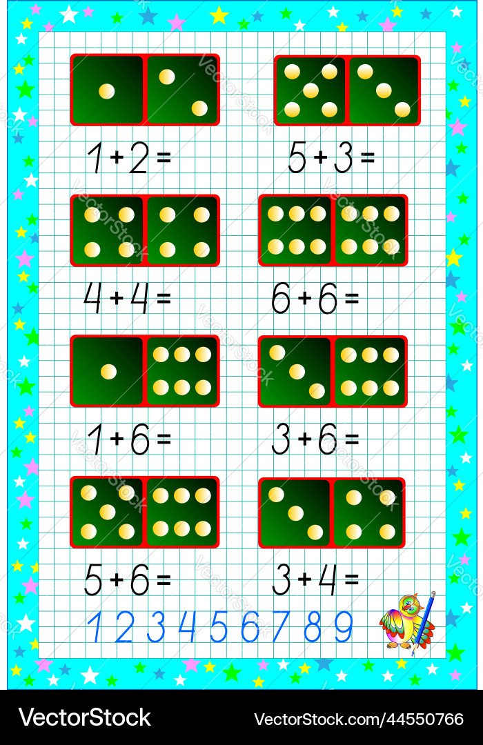 Children's Math Exercises - Number Counting vector image