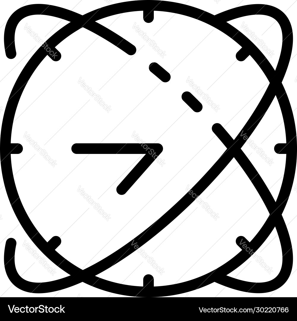 Clock and orbits icon outline style Clock and orbits icon outline style vector image