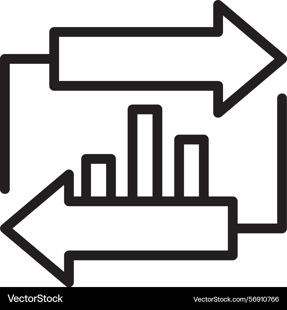 Clockwise arrows linear style icon design vector image