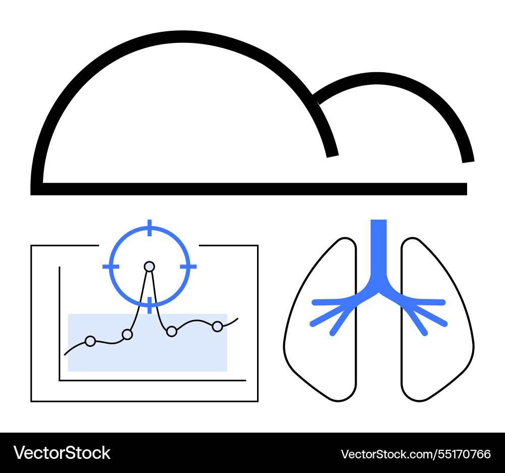 Cloud computing with data analytics and medical vector image