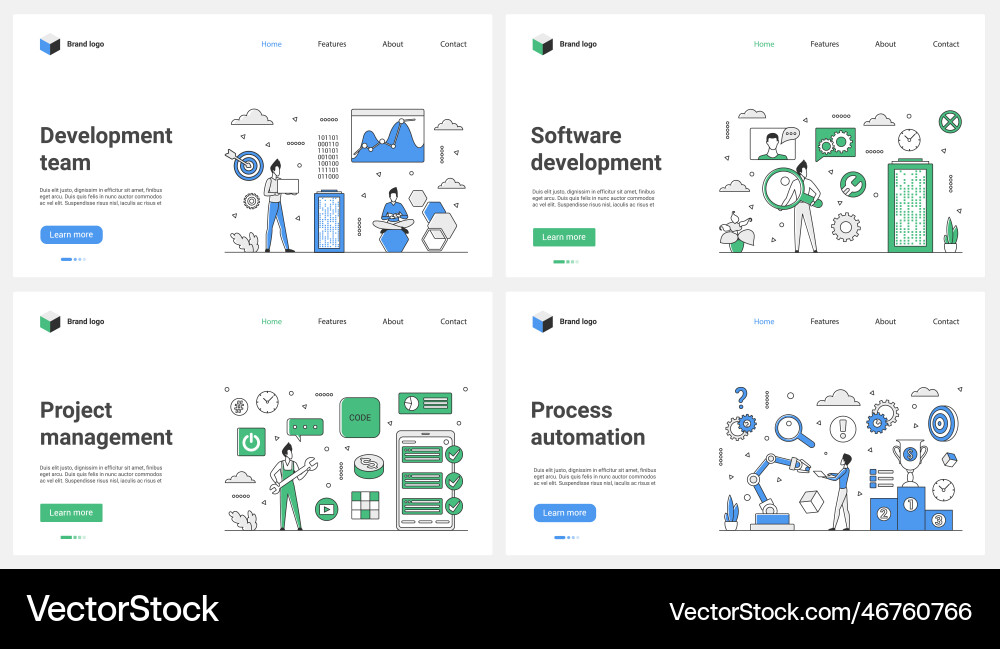 Development of digital projects and software vector image