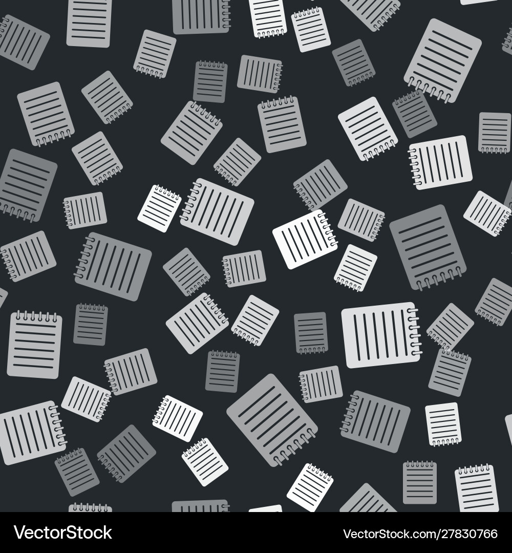Grey notebook icon isolated seamless pattern Grey notebook icon isolated seamless pattern vector image