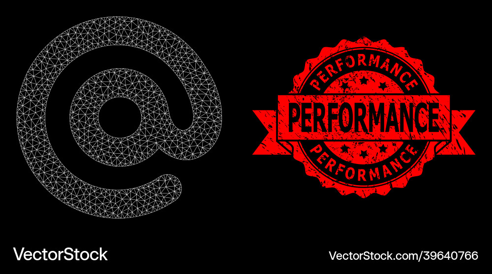 Grunge performance seal and web net email symbol Grunge performance seal and web net email symbol vector image