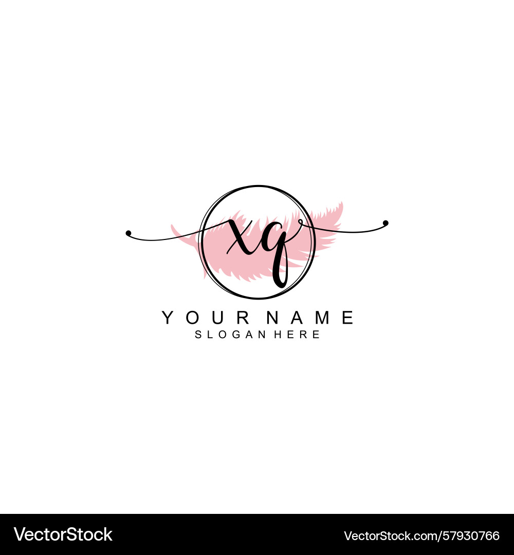 Handwriting logo concepts with initial xq Vector Image