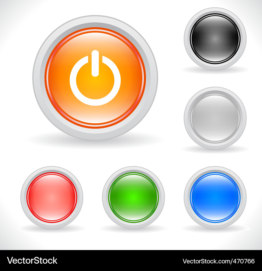 Modern Button Icons - Web UI Elements vector image