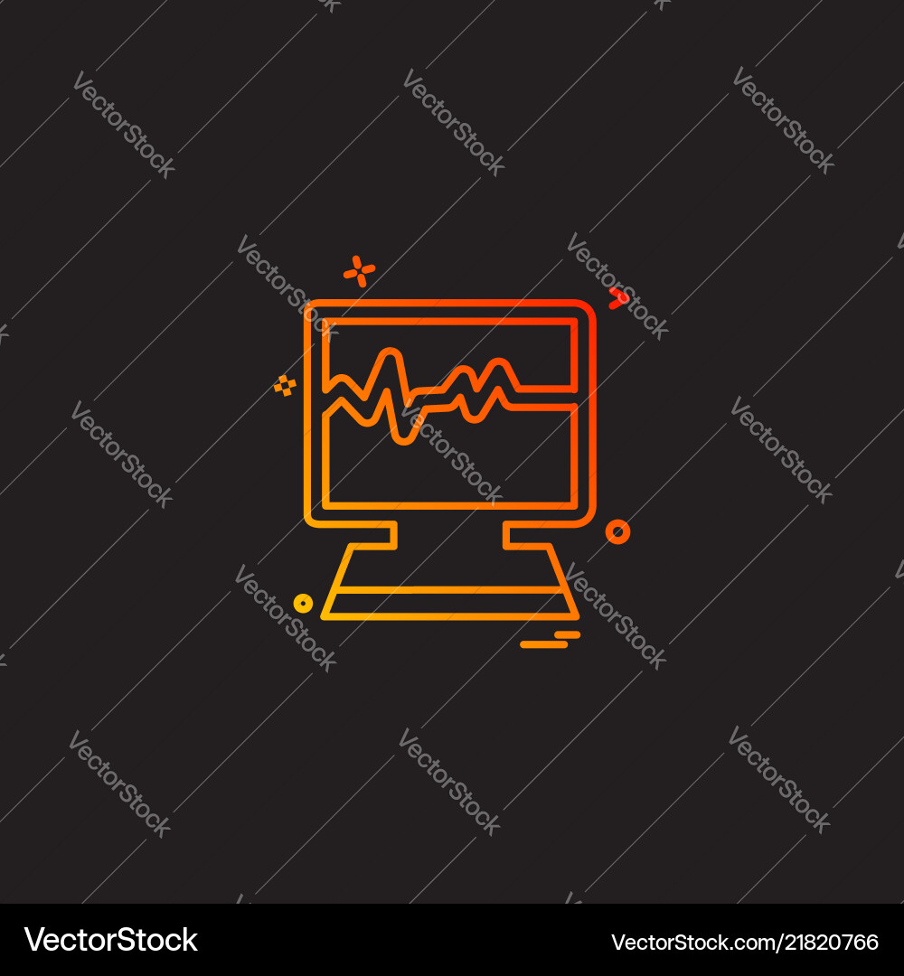 Monitor lcd heart reading icon design Monitor lcd heart reading icon design Vector Image