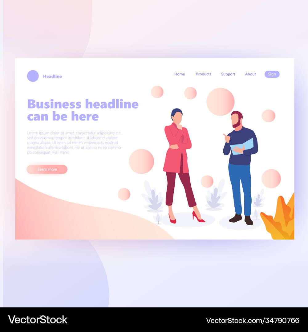 People work in a team and interact with graphs vector image