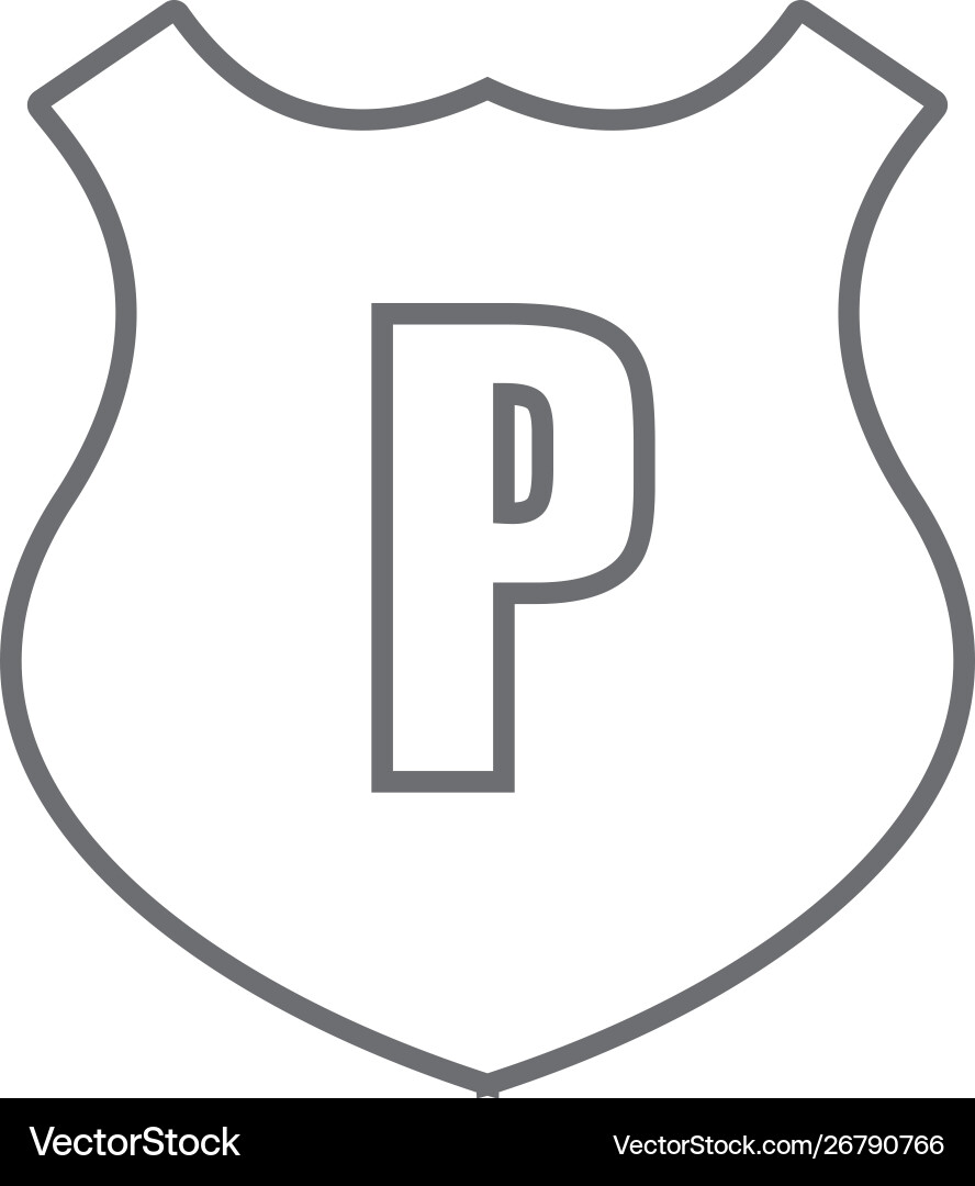 Police shield icon simple element from map Police shield icon simple element from map vector image