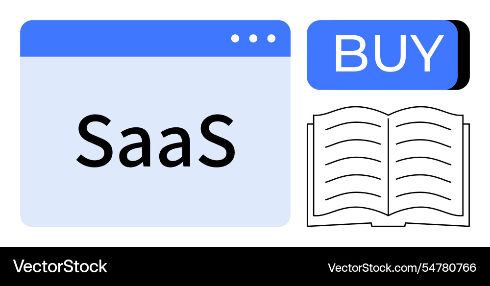 Saas concept with web browser window buy button Saas concept with web browser window buy button vector image