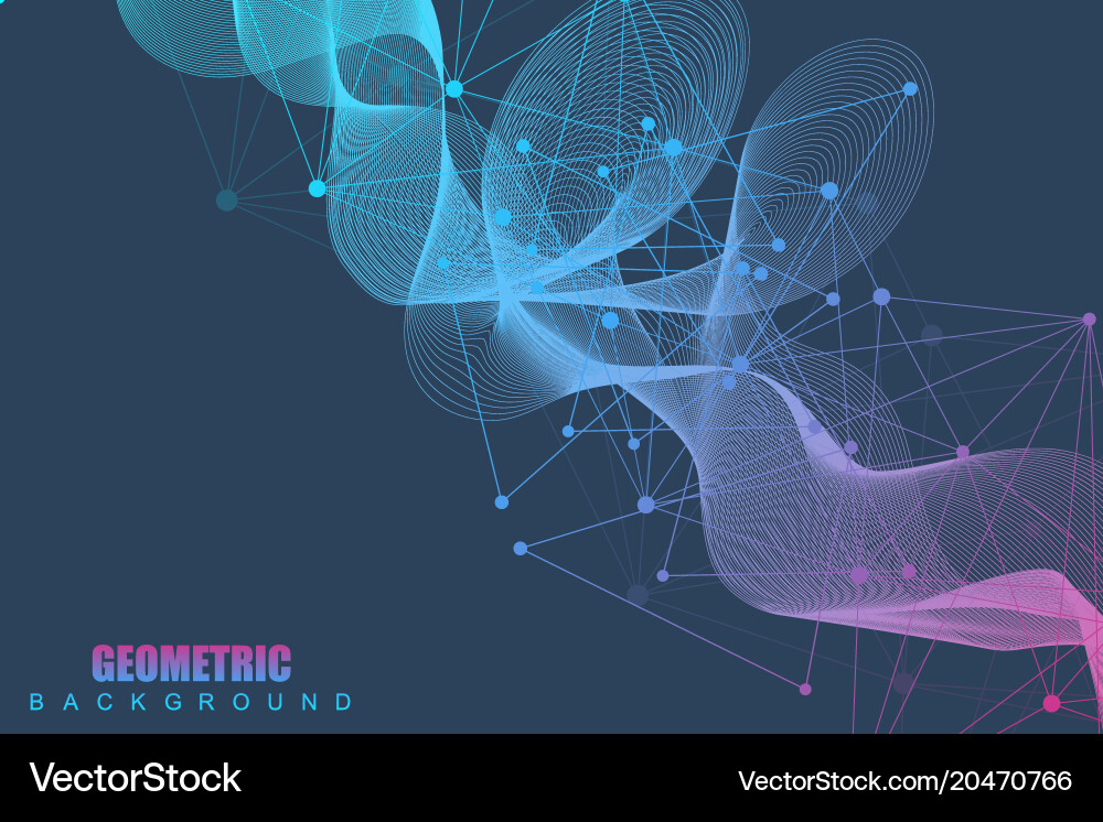 Science network pattern connecting lines and dots Vector Image