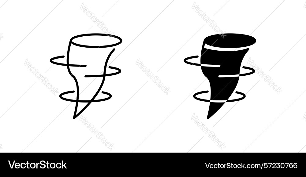Tornado icon set a black Vector Image