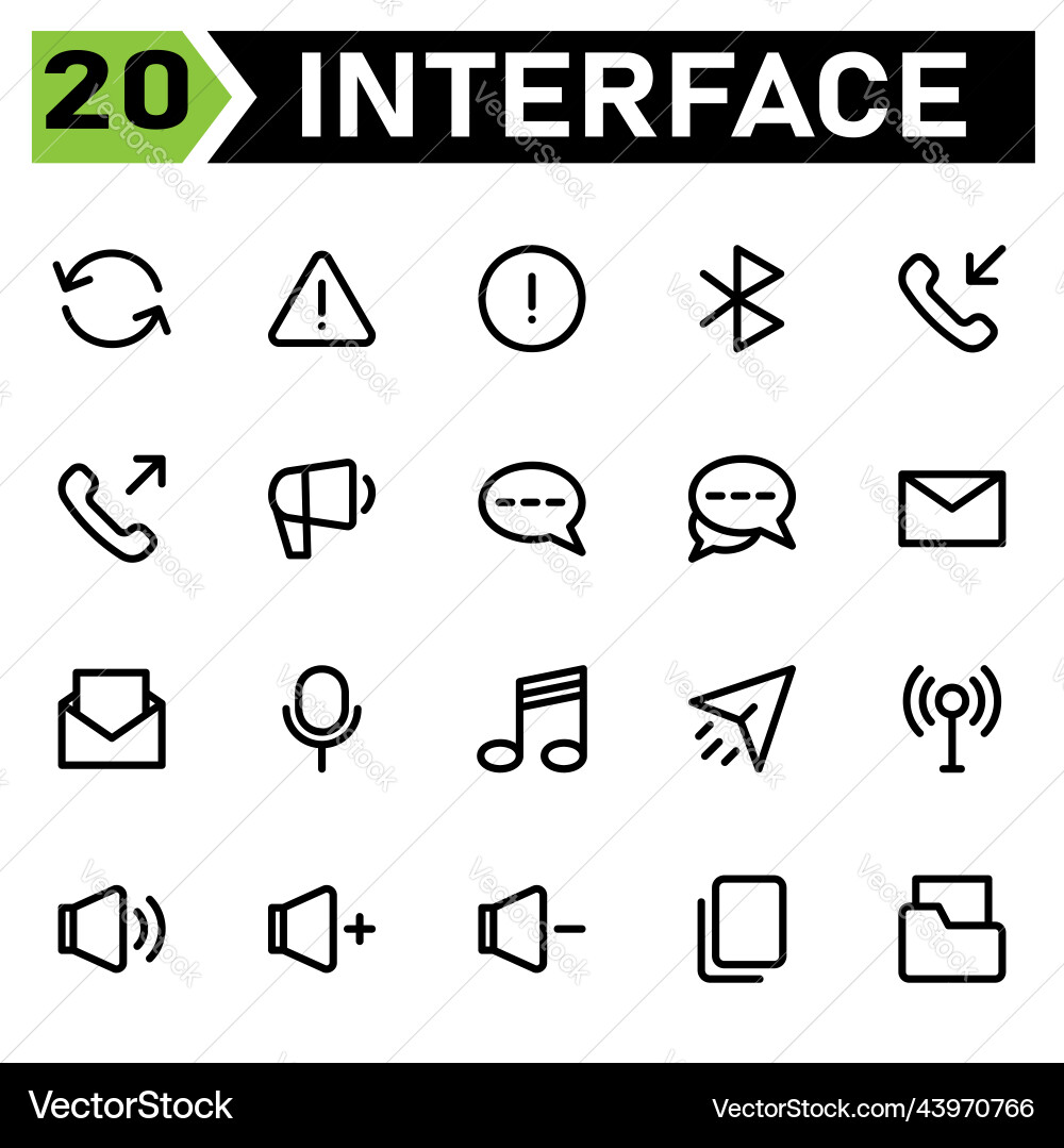 User interface icon set include update rotate vector image