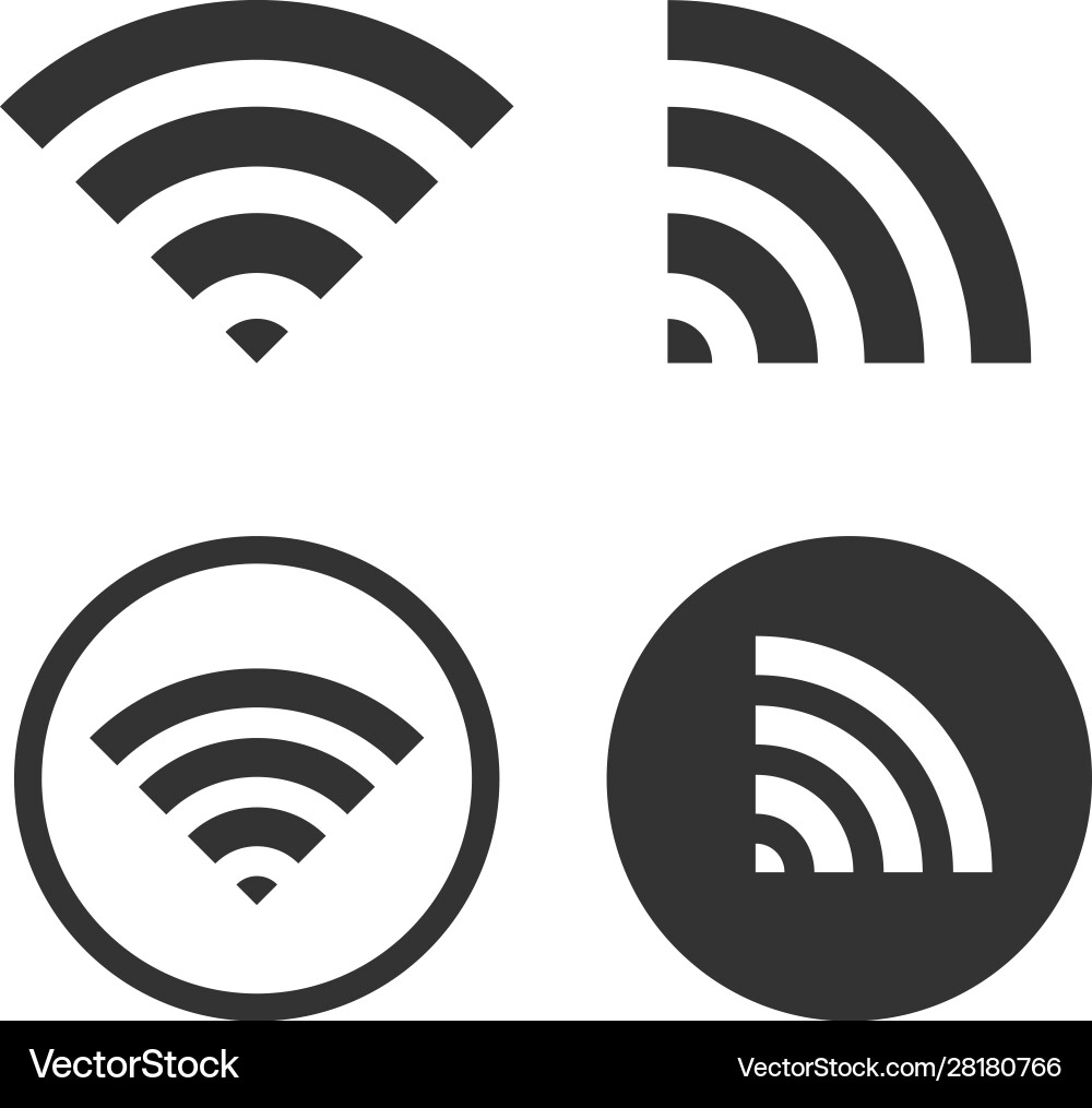 Wifi icon sign shape button set sharp vector image