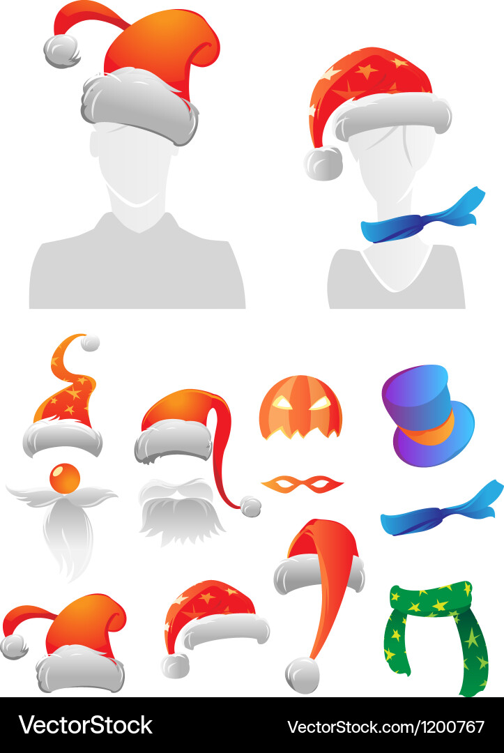 Christmas and halloween decorations Vector Image