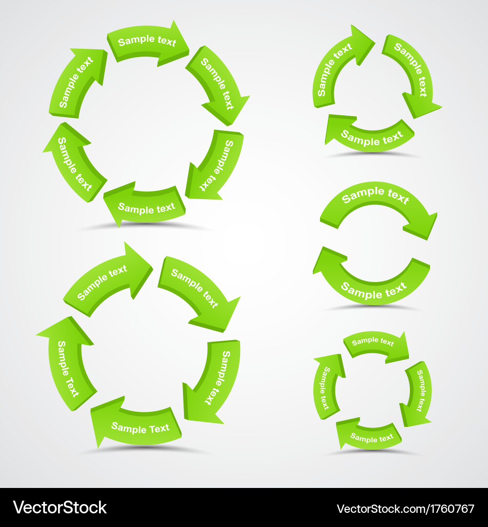 Circular Arrows Set - Progress & Options Vector Image